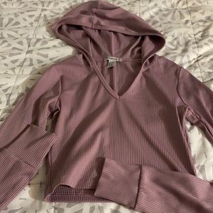 Forever 21 Long Sleeve Cropped Hoodie